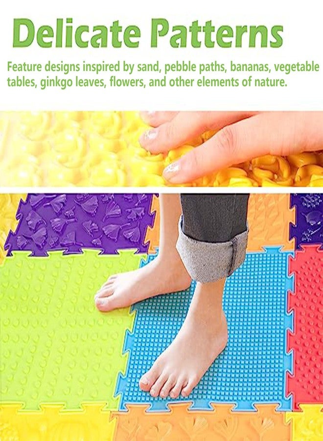 Adnee 10 Pcs Massage Game Mat- Anti-Slip Sensory Mat- Massage Puzzle Floor Mats Carpet for Sense Training - Image 5